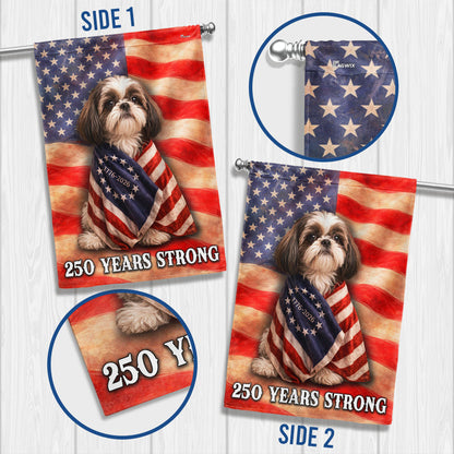 Shih Tzu American Patriot Flag, 250 Years Strong Dog US Flag