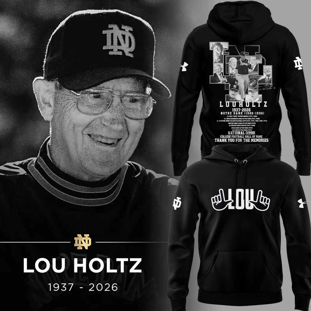 Thanks for the Memories - Legacy Of Lou Holtz Hoodie Black And White - Notre Dame Lou Holtz Shirt
