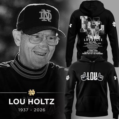 Thanks for the Memories - Legacy Of Lou Holtz Hoodie Black And White - Notre Dame Lou Holtz Shirt