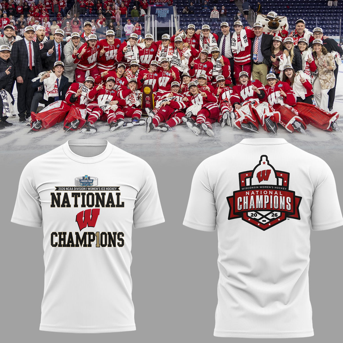 Limited Edition Wisconsin Badgers 2026 Women’s Hockey National Champions🏆 Shirt