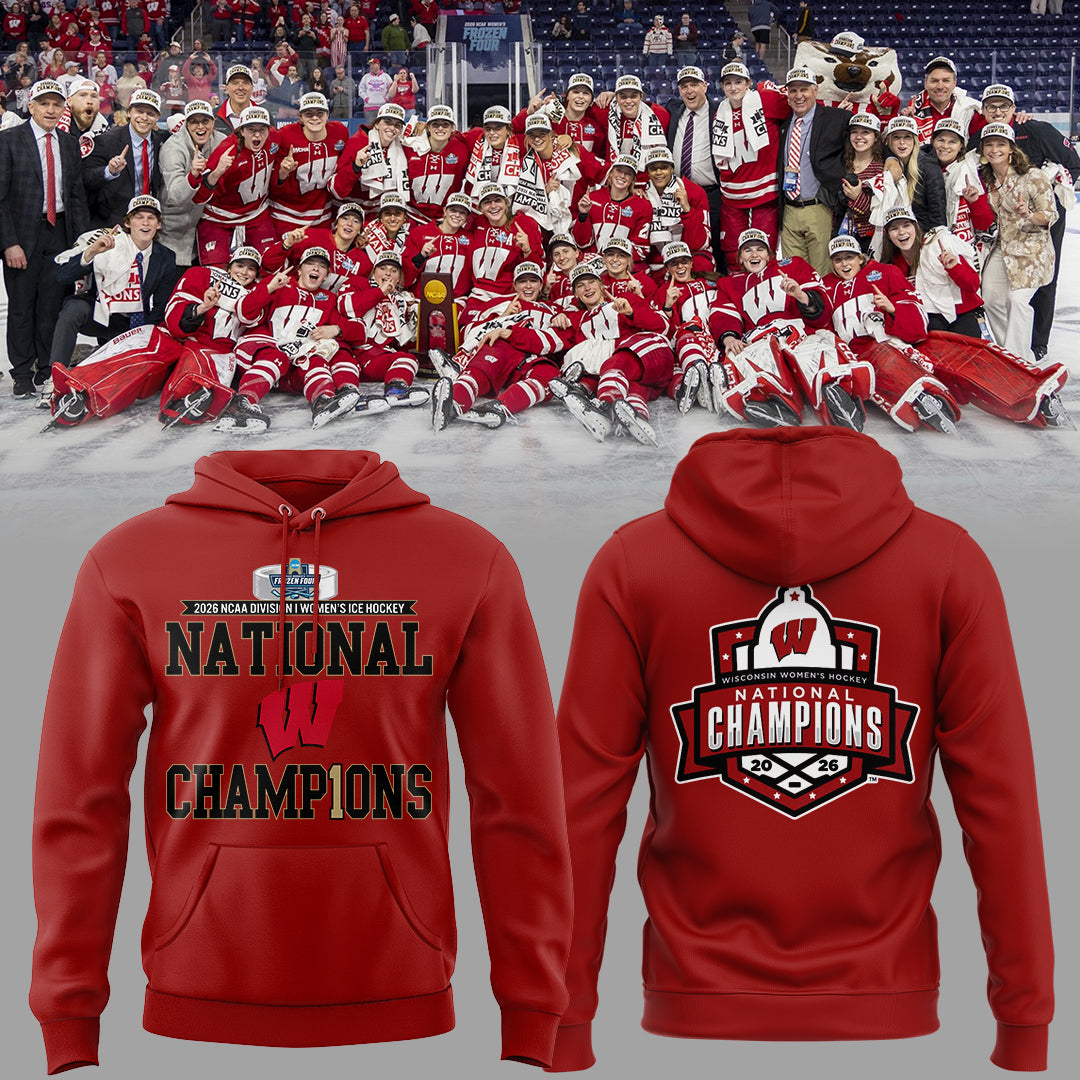 Limited Edition Wisconsin Badgers 2026 Women’s Hockey National Champions🏆 Hoodie