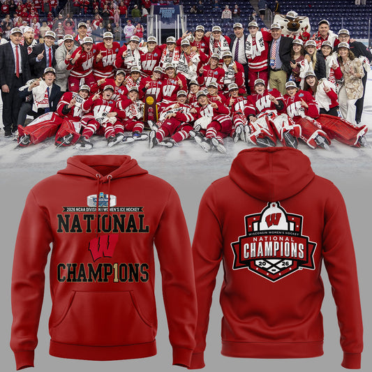 Limited Edition Wisconsin Badgers 2026 Women’s Hockey National Champions🏆 Hoodie