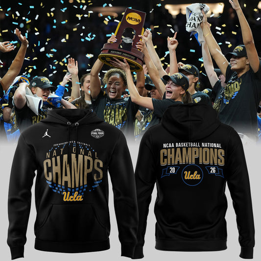 UCLA Basketball 2026 WBB National Champions 👑🏀 Black Hoodie