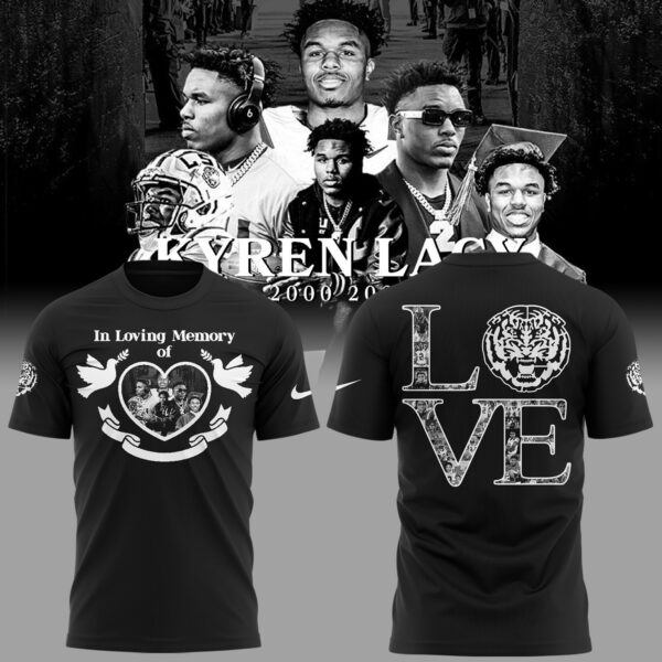 LSU Tiger In Loving Memory Of Kyren Lacy Black LOVE T-Shirt - LSU Tiger Shirt