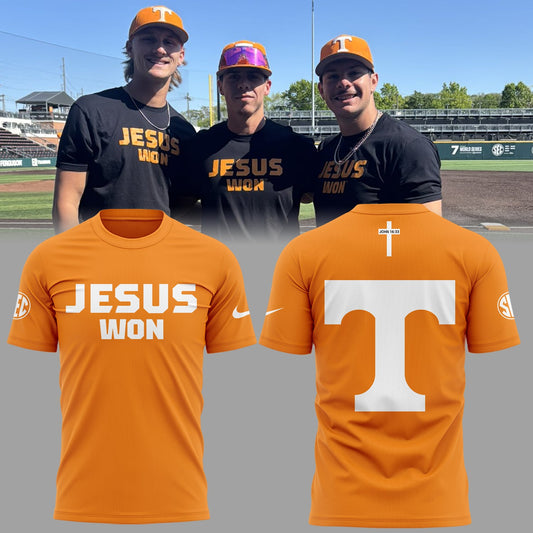 JESUS WON Shirt - Tennessee Baseball JESUS WON T-Shirt Orange