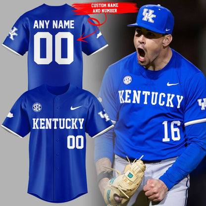 Limited Edition Kentucky Wildcats Baseball New Blue Custom Jersey