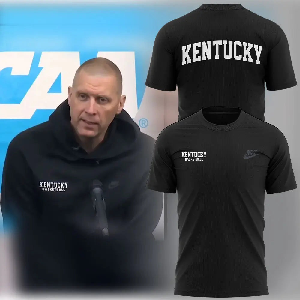 Kentucky Wildcats Men’s Basketball Coach "Mark Pope" All Black T-Shirt