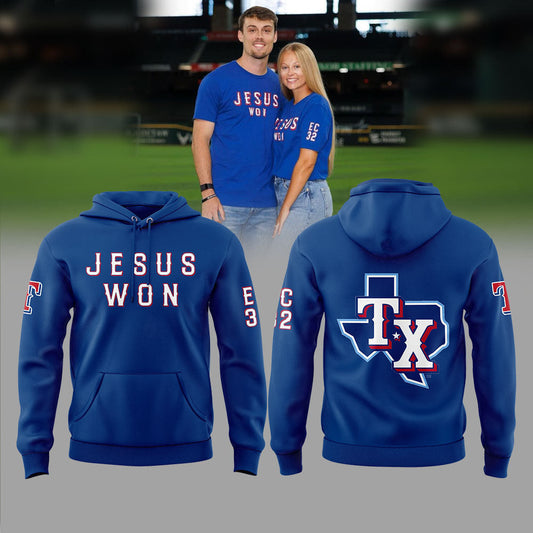 Evan Carter Texas Rangers Wear Jesus Won Hoodie