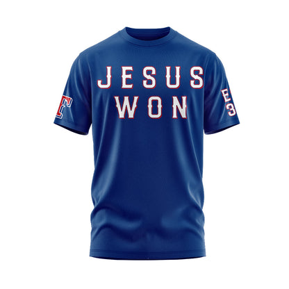 Evan Carter Texas Rangers Wear Jesus Won T-Shirt