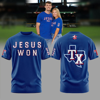 Evan Carter Texas Rangers Wear Jesus Won T-Shirt