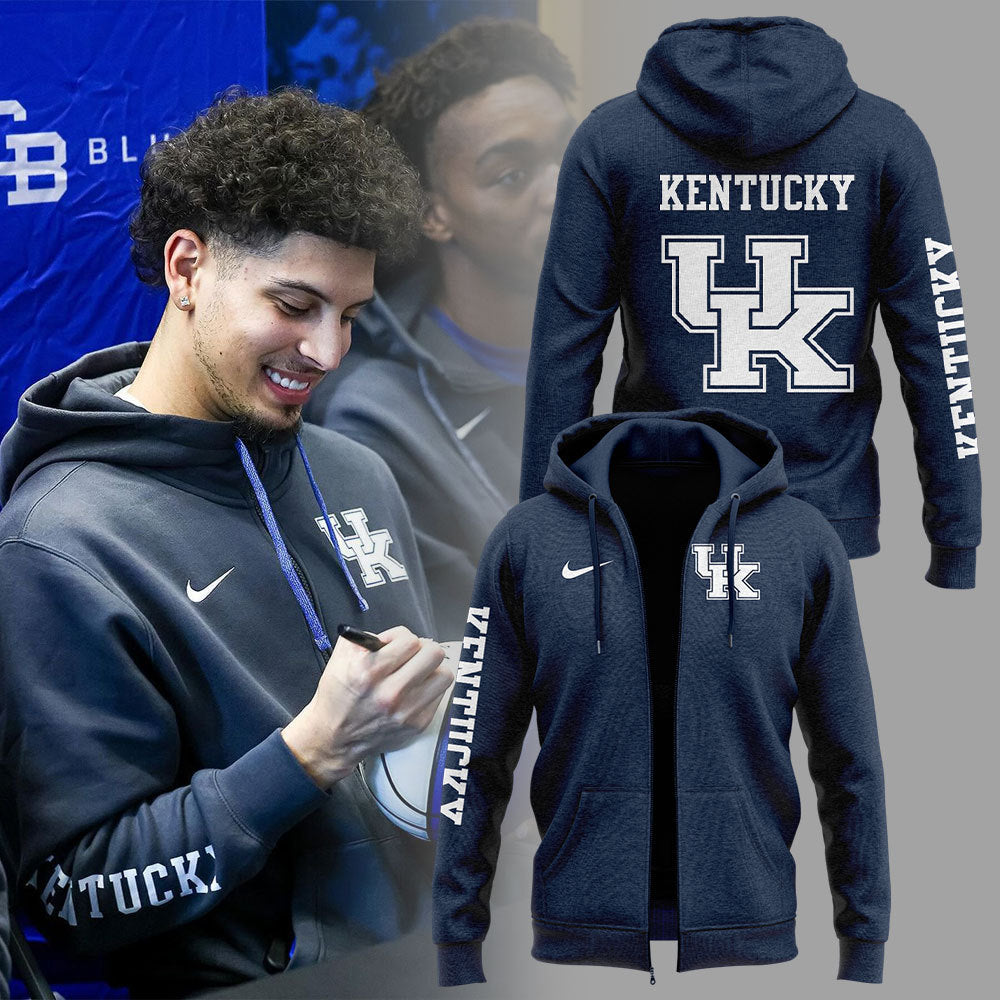 Kentucky Wildcats Men's Basketball Zip Hoodie 2025 New Season