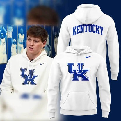 Kentucky Wildcats Men's Basketball White Hoodie