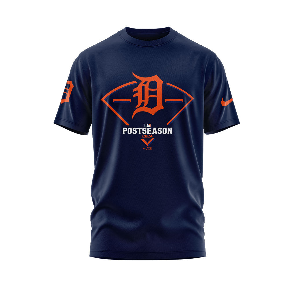 Limited Edition Detroit Tigers Navy 2024 MLB Postseason Locker Room T-Shirt