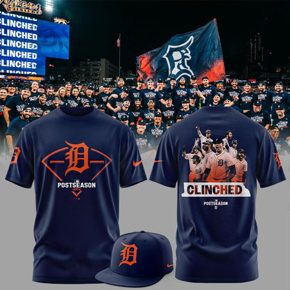 Limited Edition Detroit Tigers Navy 2024 MLB Postseason Locker Room T-Shirt