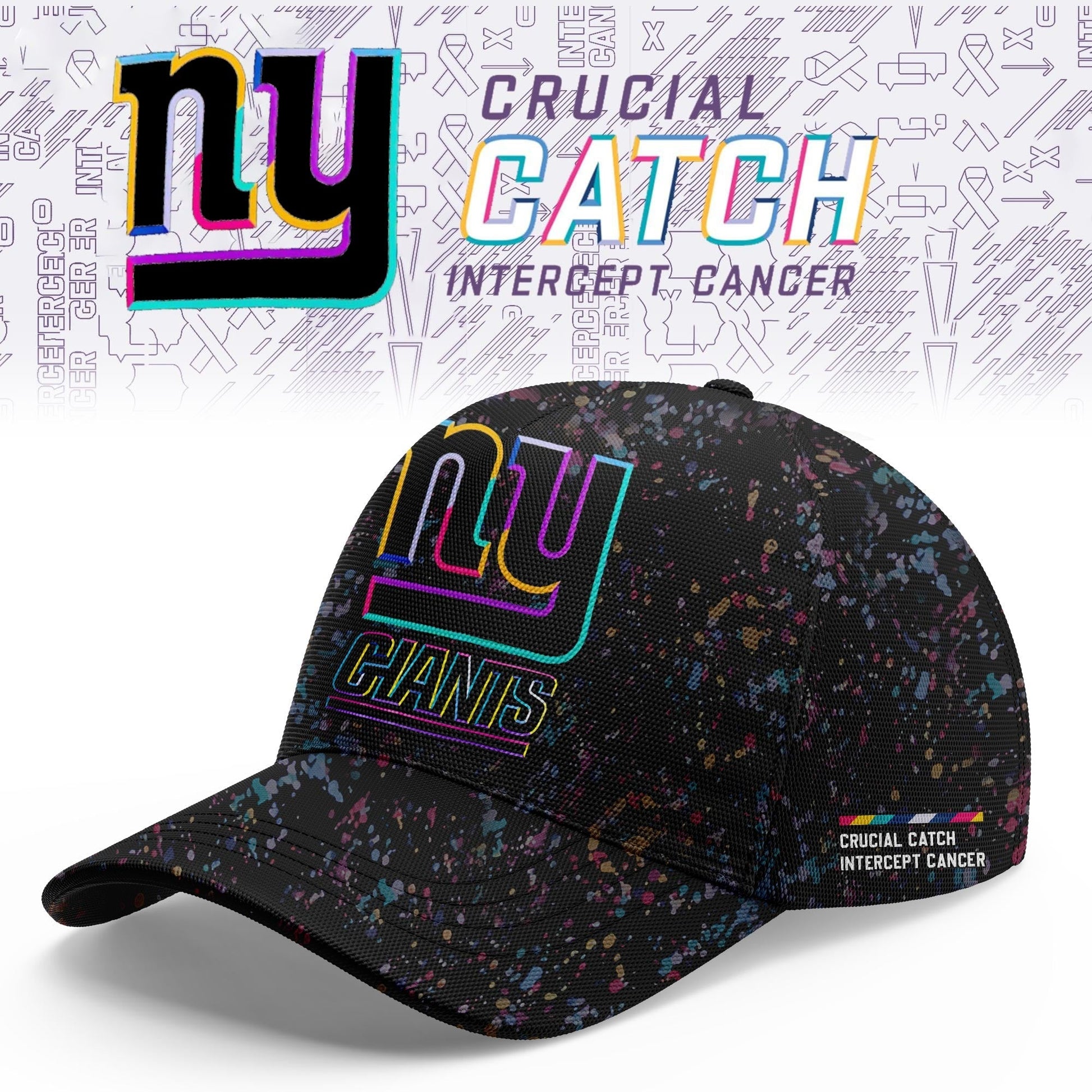 New York Giants Crucial Catch Football Jersey made for the fight against cancer. Bold black. Bright color. Bigger Purpose