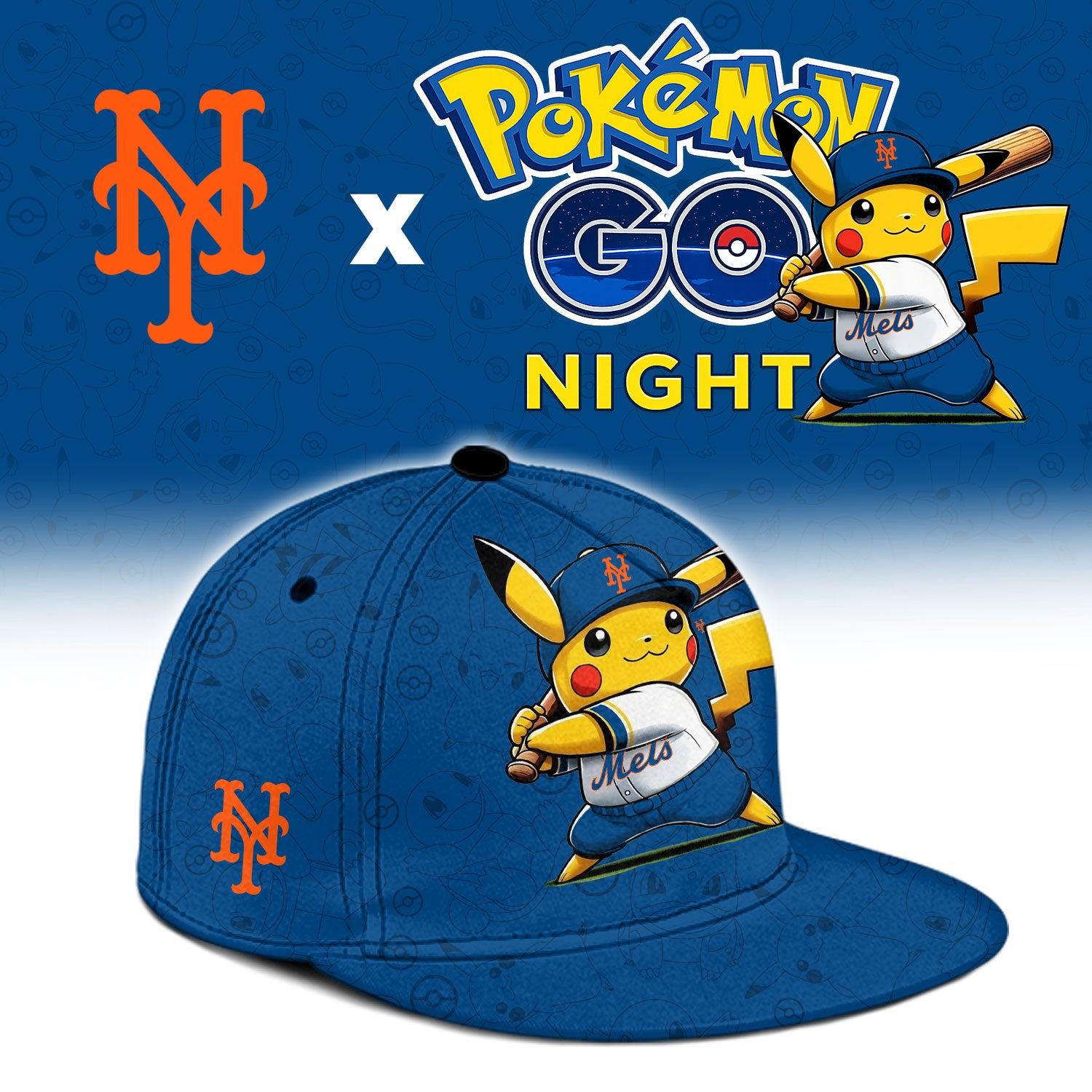 New York Mets Pokemon GO Night Limited Baseball Jersey