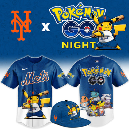 New York Mets Pokemon GO Night Limited Baseball Jersey