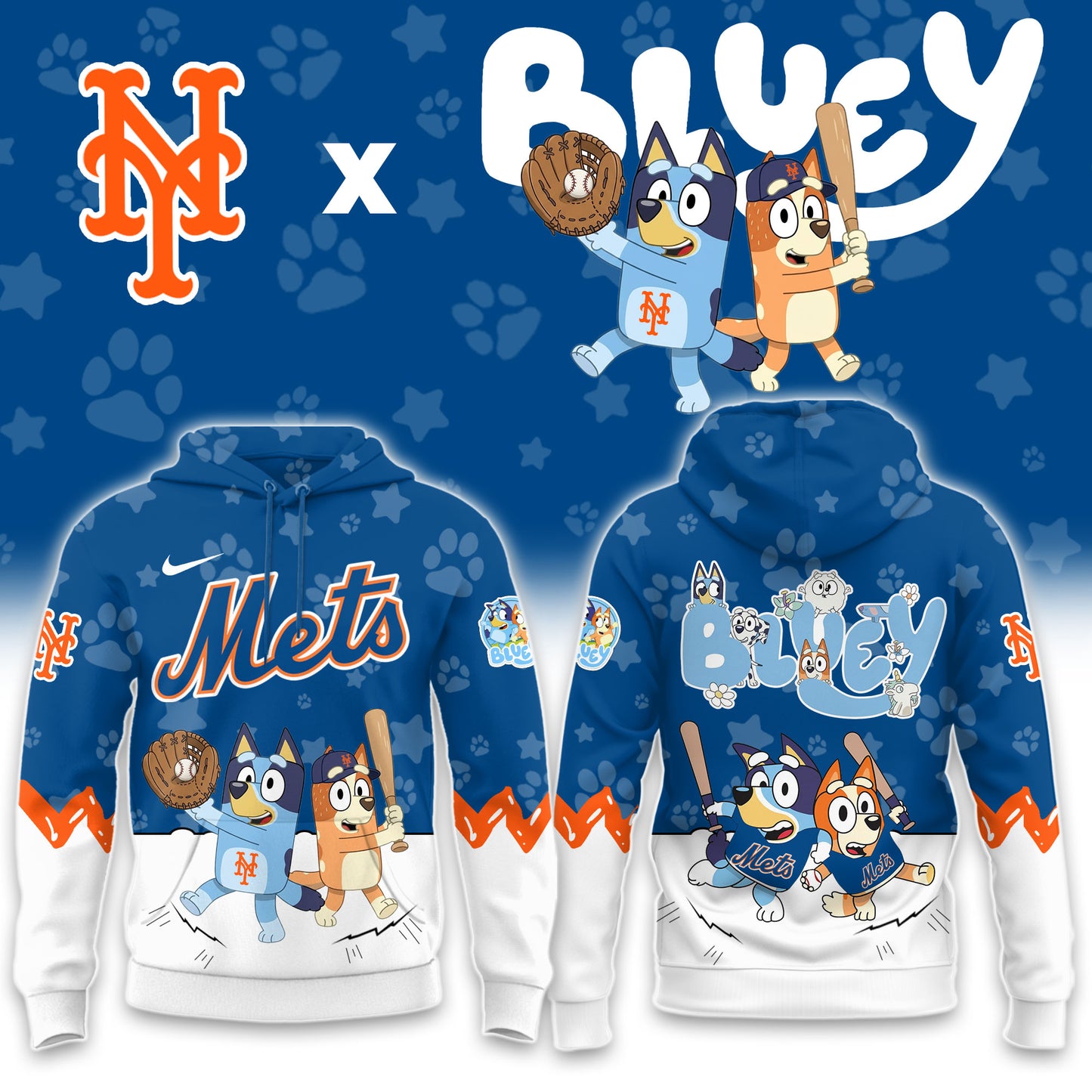 New York Mets Bluey Night Game Limited Hoodie