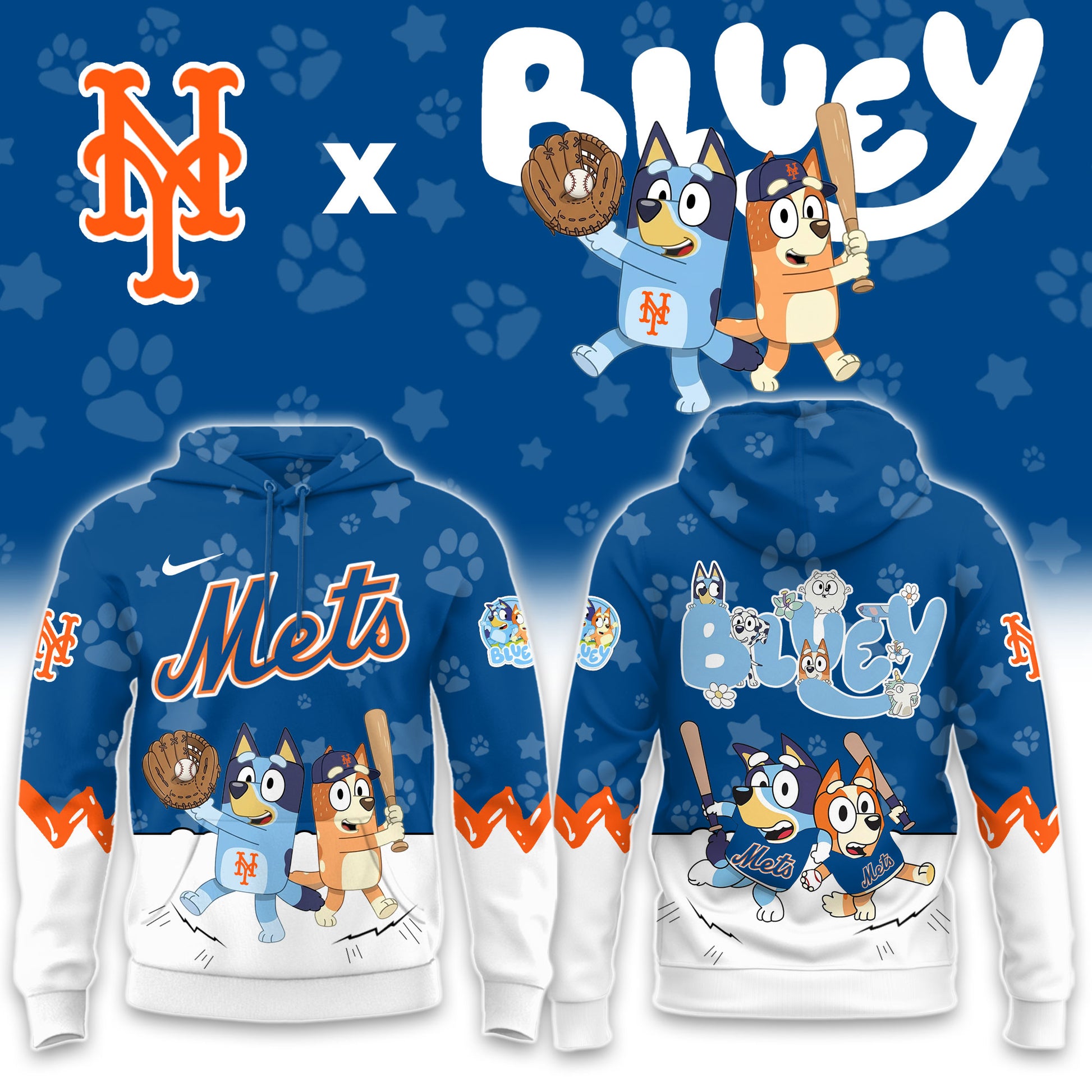 New York Mets Bluey Night Game Limited Hoodie