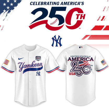 New York Yankees USA 250th Anniversary Baseball Jersey And Cap