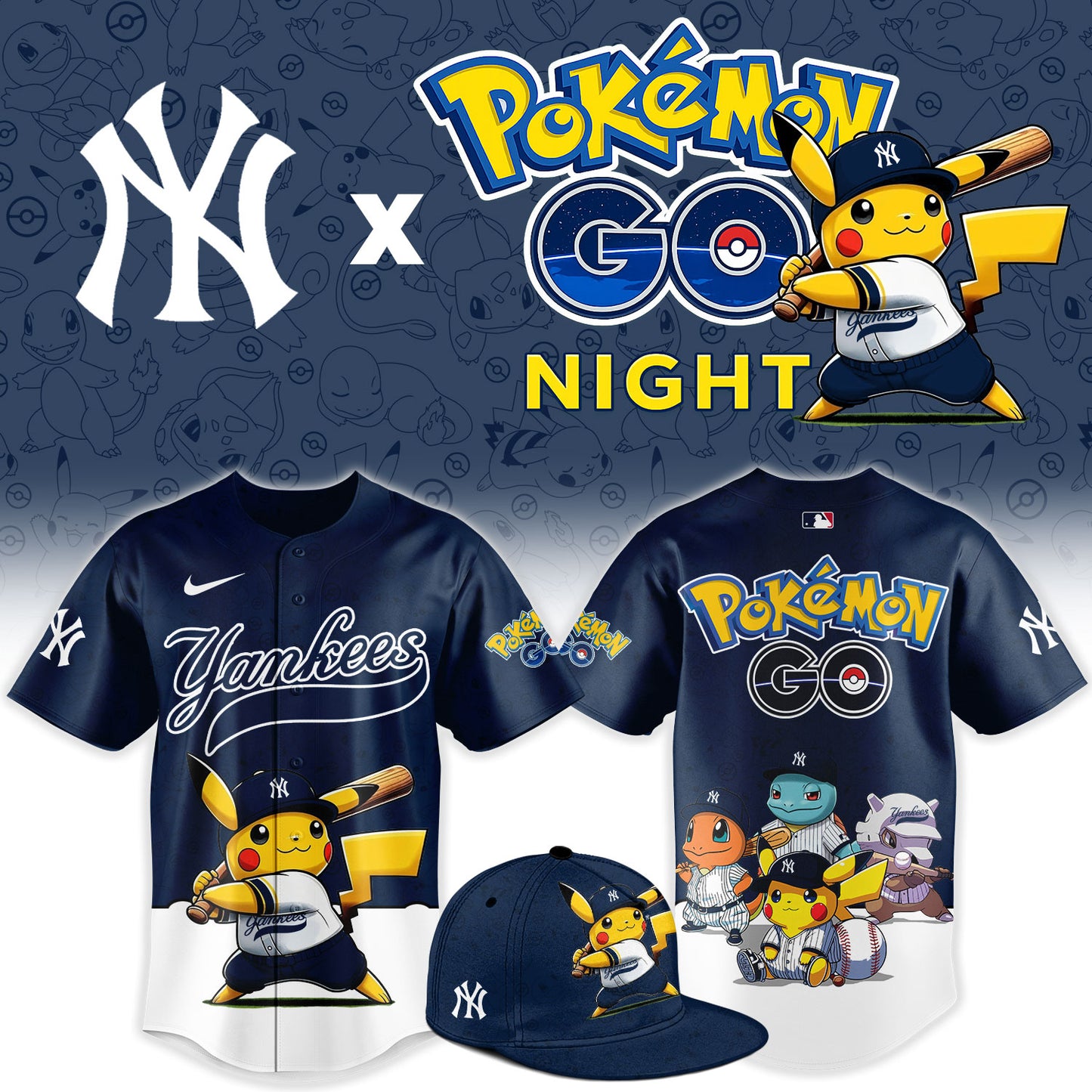 New York Yankees Pokemon GO Night Limited Baseball Jersey