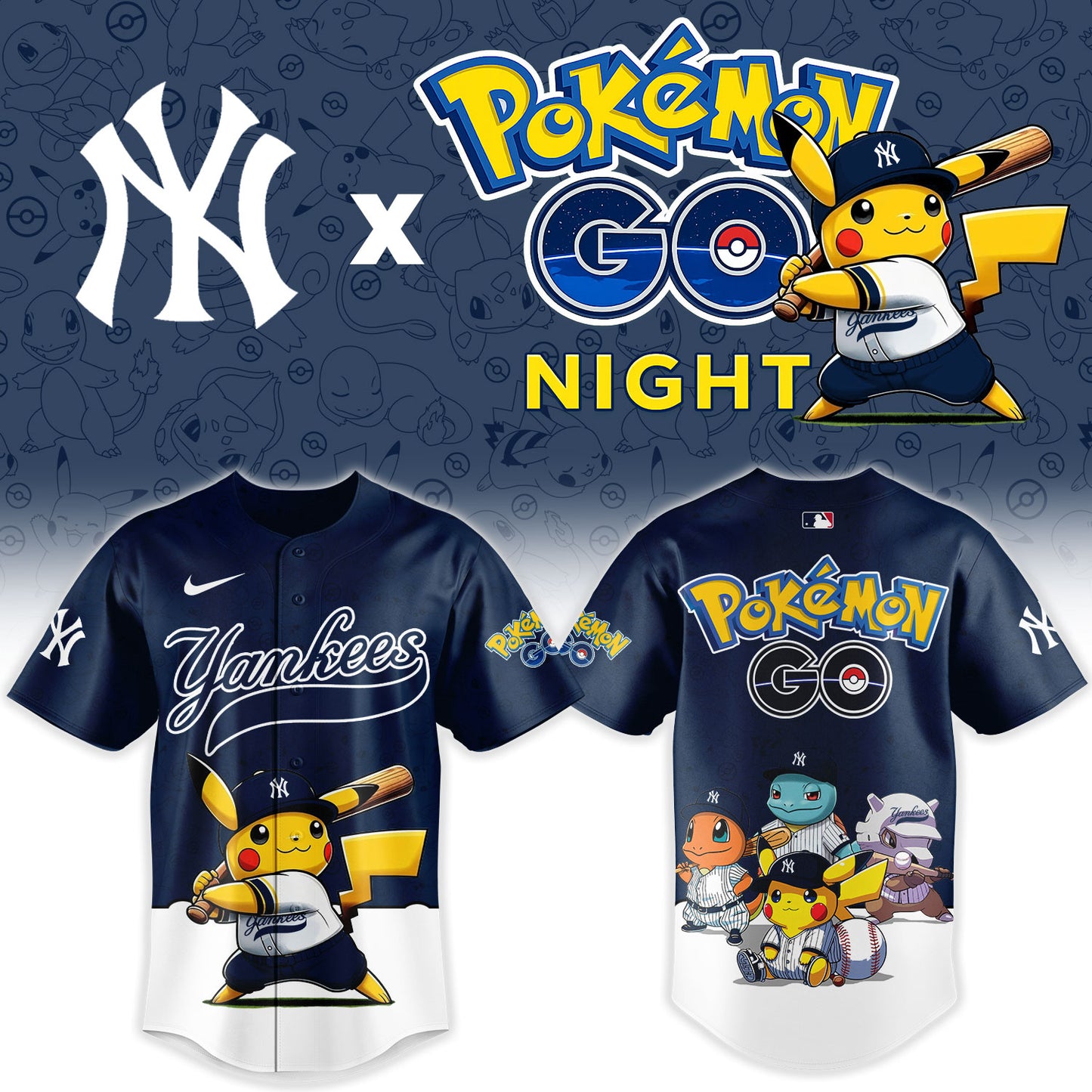 New York Yankees Pokemon GO Night Limited Baseball Jersey