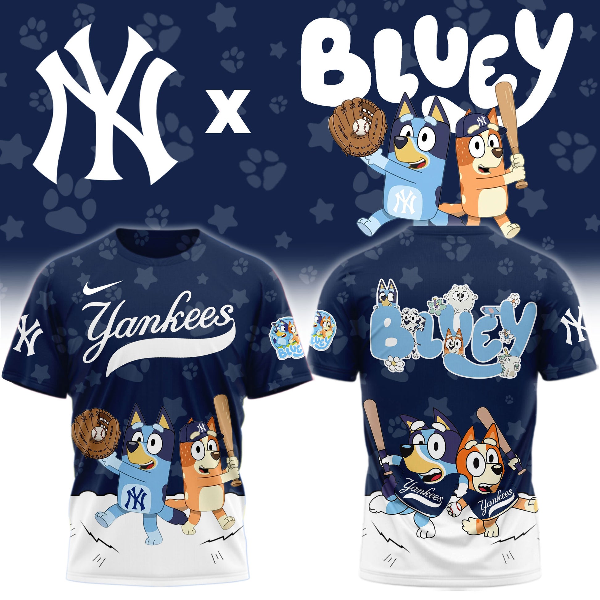 New York Yankees Bluey Night Game Limited T-Shirt