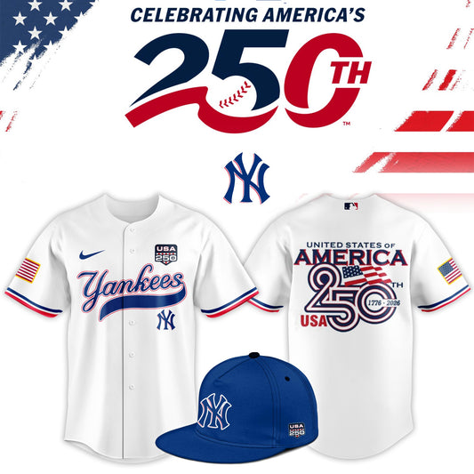 New York Yankees USA 250th Anniversary Baseball Jersey And Cap