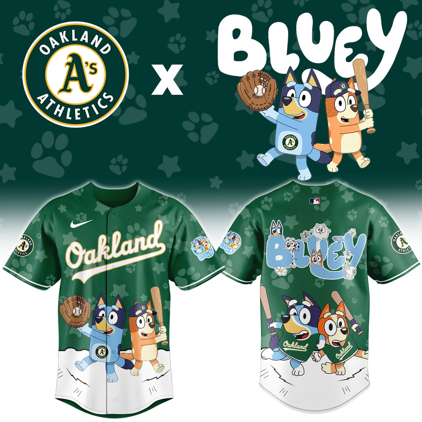 Athletics Bluey Night Game Limited Baseball Jersey