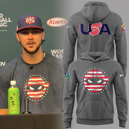 Ninja USA World Baseball Grey Hoodie