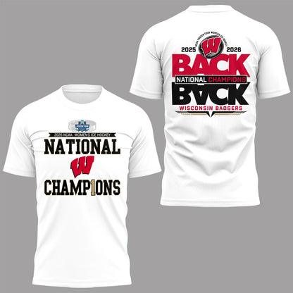 Limited Edition Wisconsin Badgers 2026 Women’s Hockey National Champions🏆 Shirt