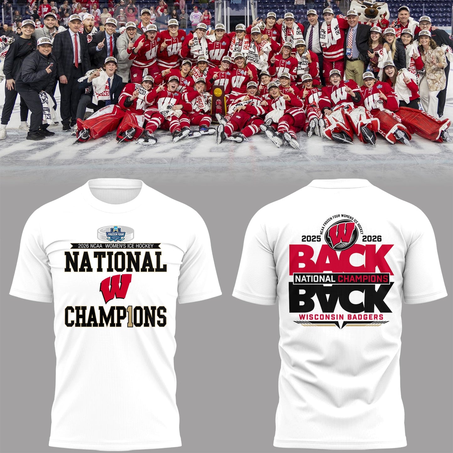 Limited Edition Wisconsin Badgers 2026 Women’s Hockey National Champions🏆 Shirt