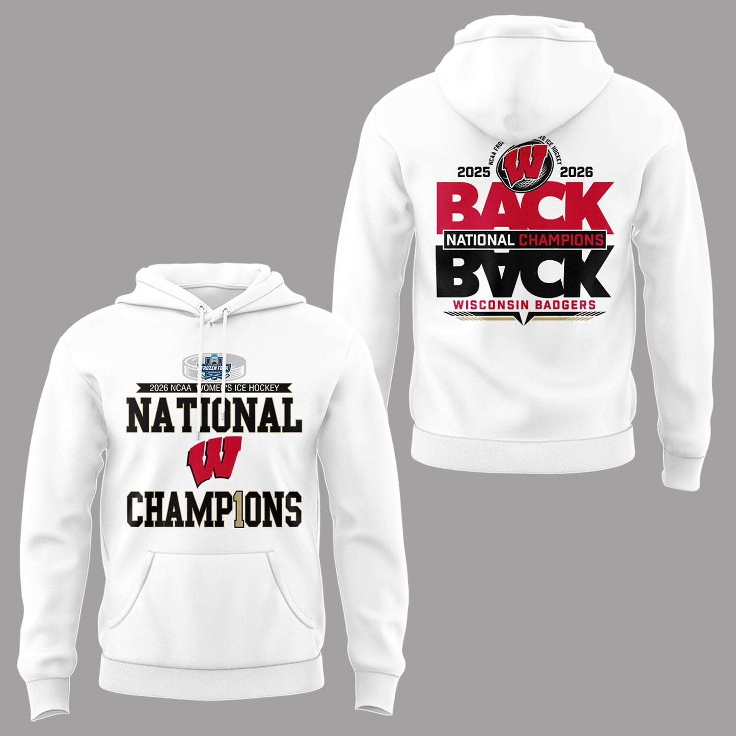 Limited Edition Wisconsin Badgers 2026 Women’s Hockey National Champions🏆 Hoodie