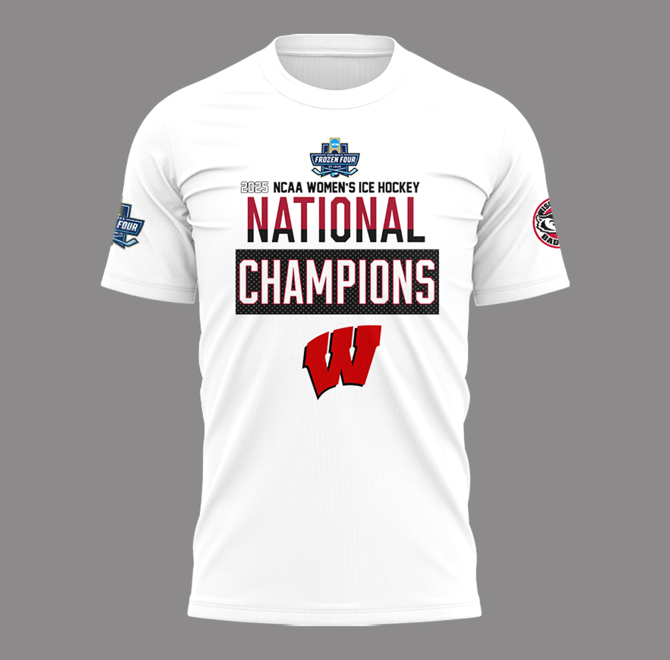 Wisconsin Badgers 2025  Women's Hockey Tournament Champions T-Shirt