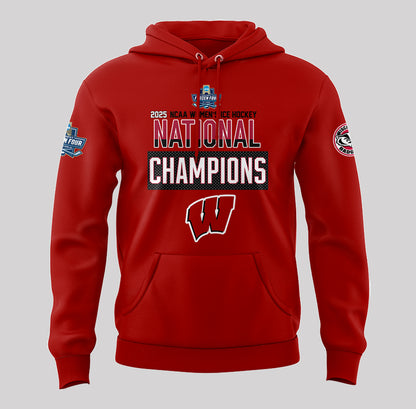 Wisconsin Badgers 2025  Women's Hockey Tournament Champions Hoodie-PA03252501