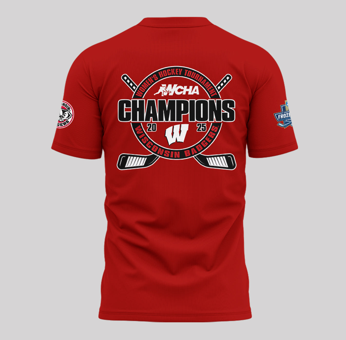 Wisconsin Badgers 2025  Women's Hockey Tournament Champions T-Shirt