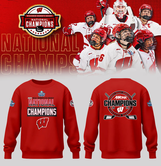 Wisconsin Badgers 2025  Women's Hockey Tournament Champions Sweatshirt