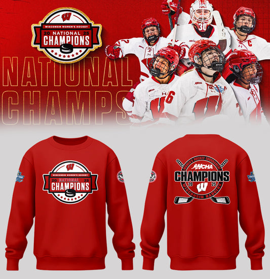 Wisconsin Badgers 2025  Women's Hockey Tournament Champions Sweatshirt-PA03252505