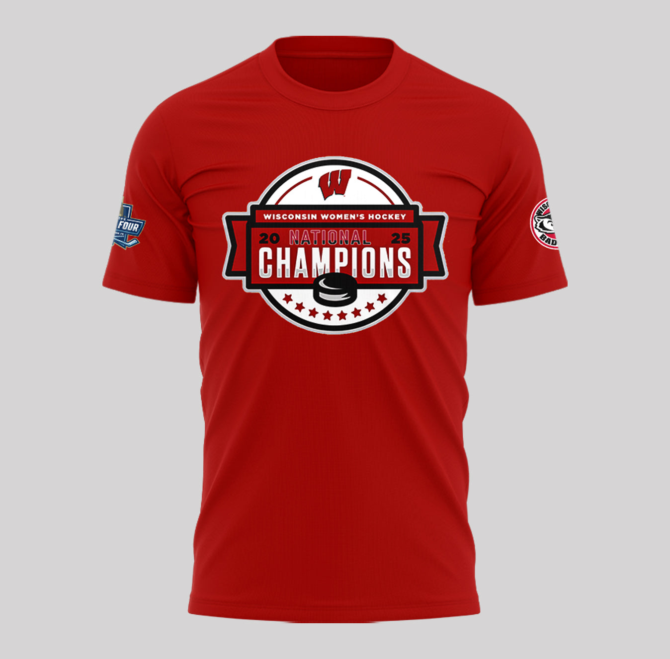 Wisconsin Badgers 2025  Women's Hockey Tournament Champions T-Shirt