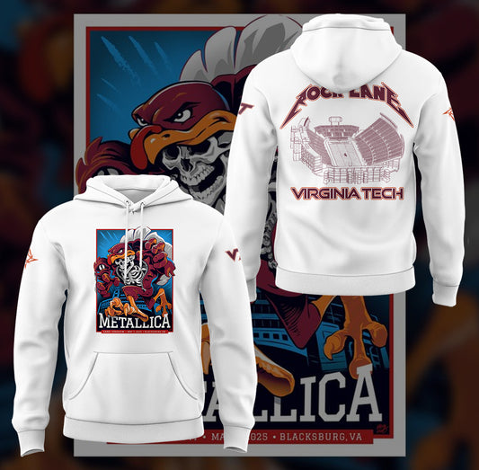Metallica x Virginia Tech "Lane Rocked" Hoodie - Exit Light Enter Night Shirt
