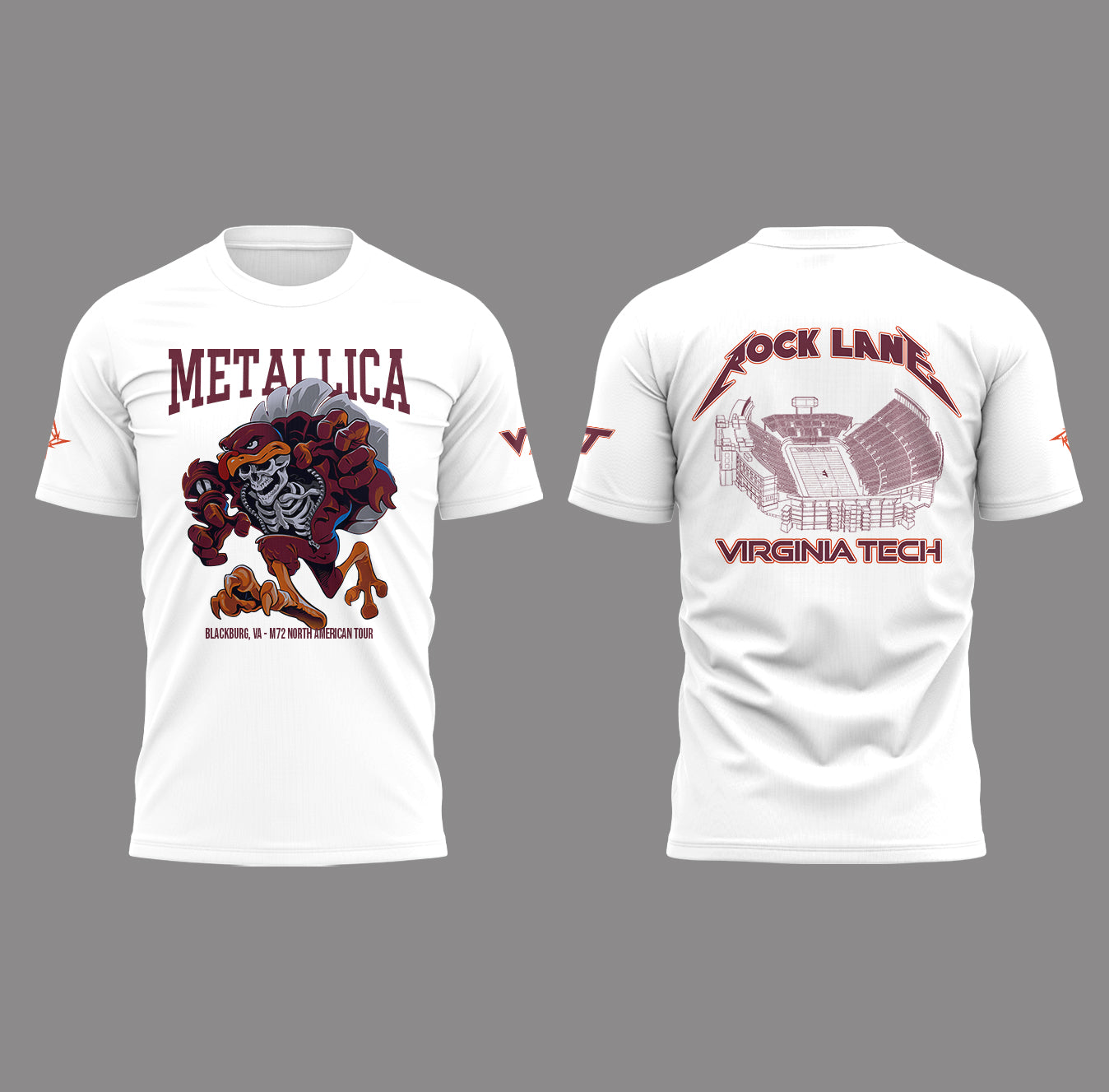 Metallica x Virginia Tech "Lane Rocked" T-Shirt - Exit Light Enter Night Shirt