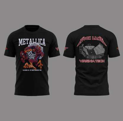 Metallica x Virginia Tech "Lane Rocked" T-Shirt - Exit Light Enter Night Shirt