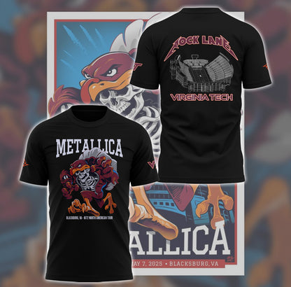 Metallica x Virginia Tech "Lane Rocked" T-Shirt - Exit Light Enter Night Shirt