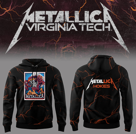 Metallica x Virginia Tech "Lane Rocked" Hoodie - Exit Light Enter Night Shirt