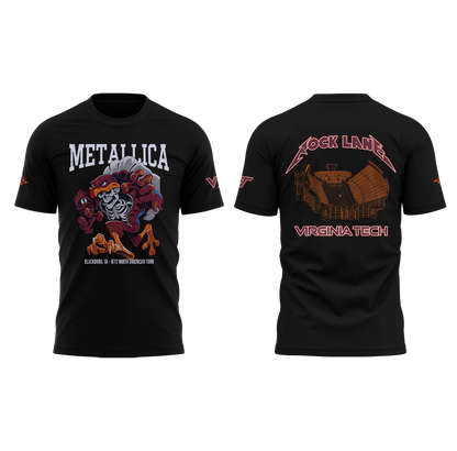 Metallica x Virginia Tech "Lane Rocked" T-Shirt - Exit Light Enter Night Shirt
