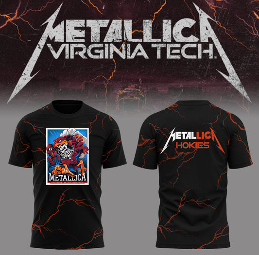 Metallica x Virginia Tech "Lane Rocked" T-Shirt - Exit Light Enter Night Shirt