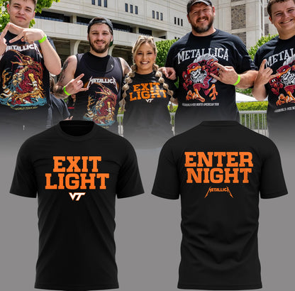 Virginia Tech Music Concert Black T-Shirt - Exit Light Enter Night Shirt