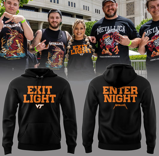 Virginia Tech Music Concert Black Hoodie - Exit Light Enter Night Shirt