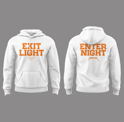 Virginia Tech Music Concert White Hoodie - Exit Light Enter Night Shirt