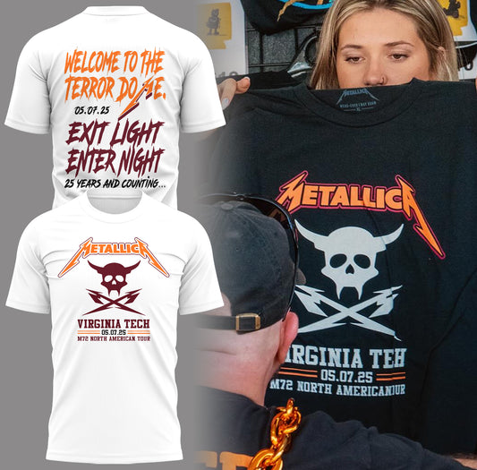 Virginia Tech Music Concert White T-Shirt - Exit Light Enter Night Shirt